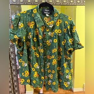 Collectif Pineapple Print Retro Top